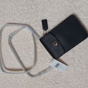 Coach Phone Crossbody Bag Black Leather